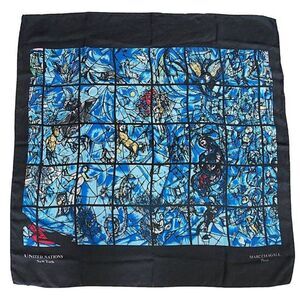United nations new york marc chagall silk artifacts scarf peace museum blue